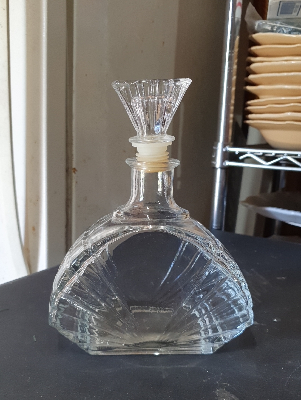 Clear Glass Decanter with Decorative Stopper